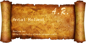 Antal Roland névjegykártya